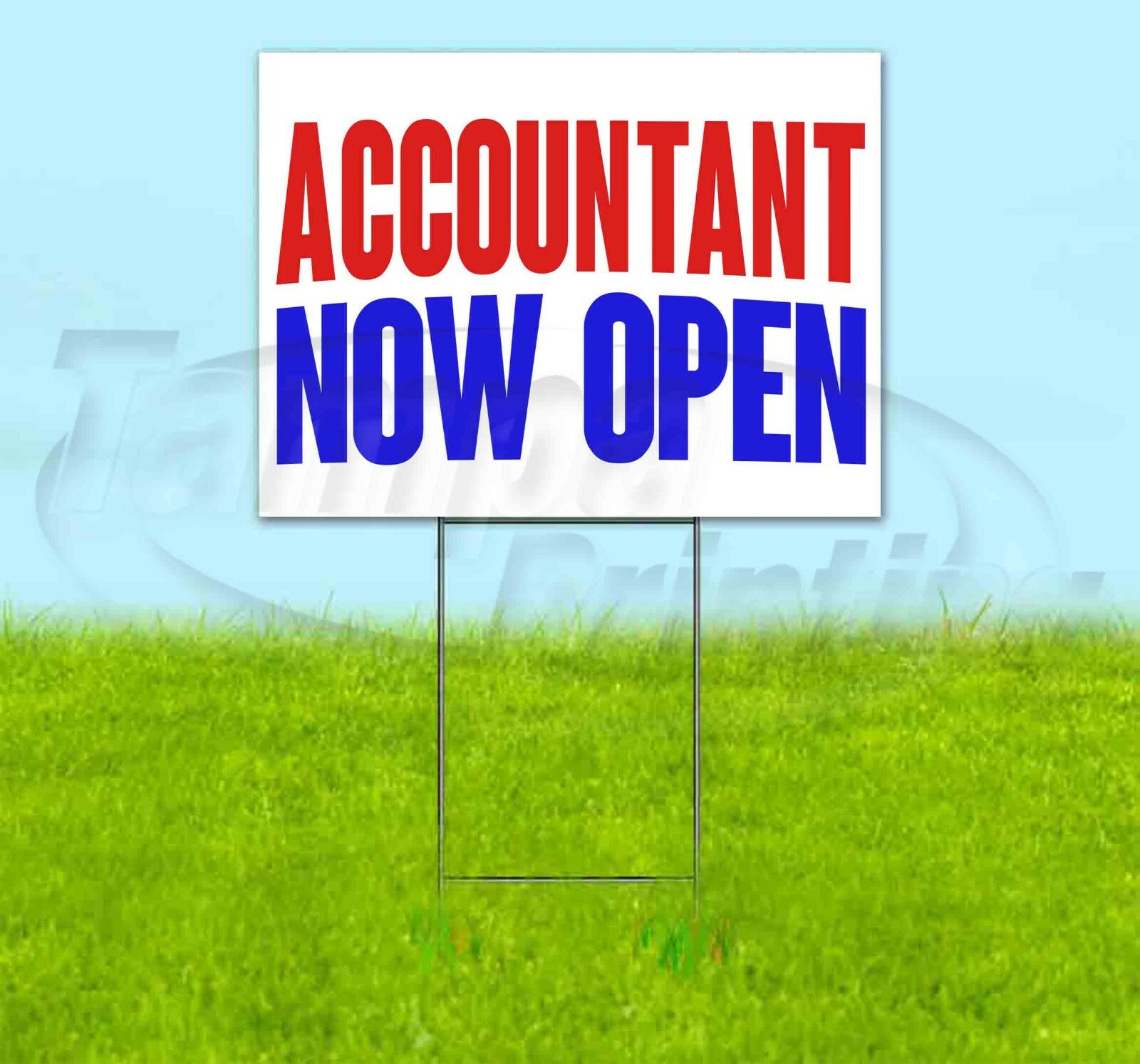 ACCOUNTANT NOW OPEN Yard Sign Corrugated Plastic Bandit Lawn Decorations USA