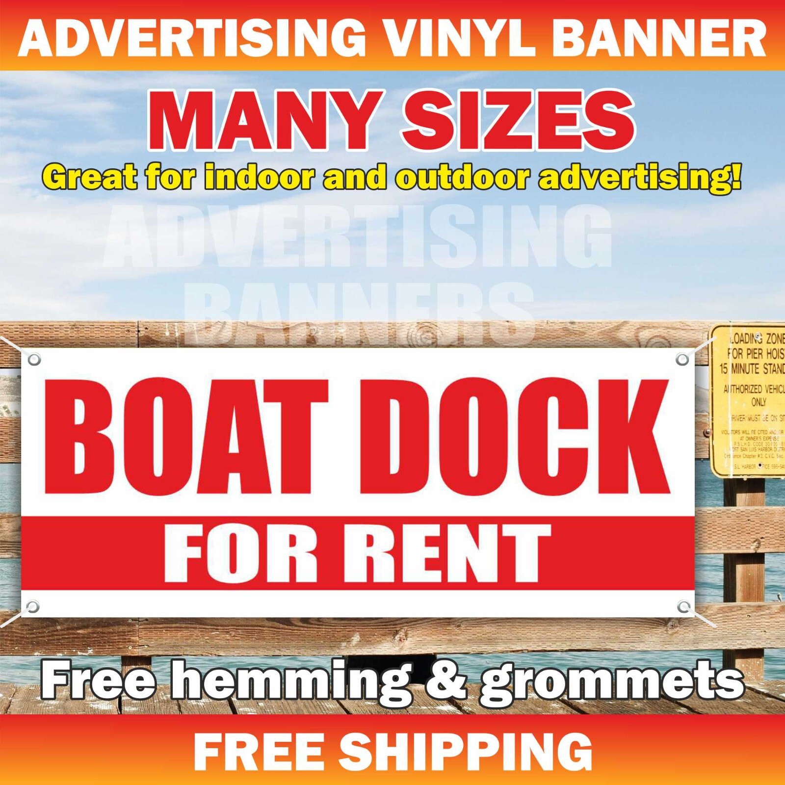 BOAT DOCK RENT Advertising Banner Vinyl Sign yacht hangar parking storage rv