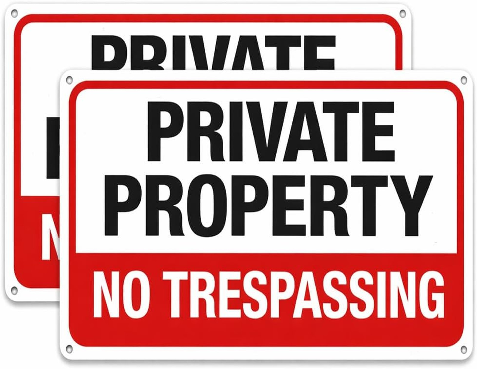 No Trespassing Signs 10×7 Inches Aluminum Weatherproof 2 Pack for Private