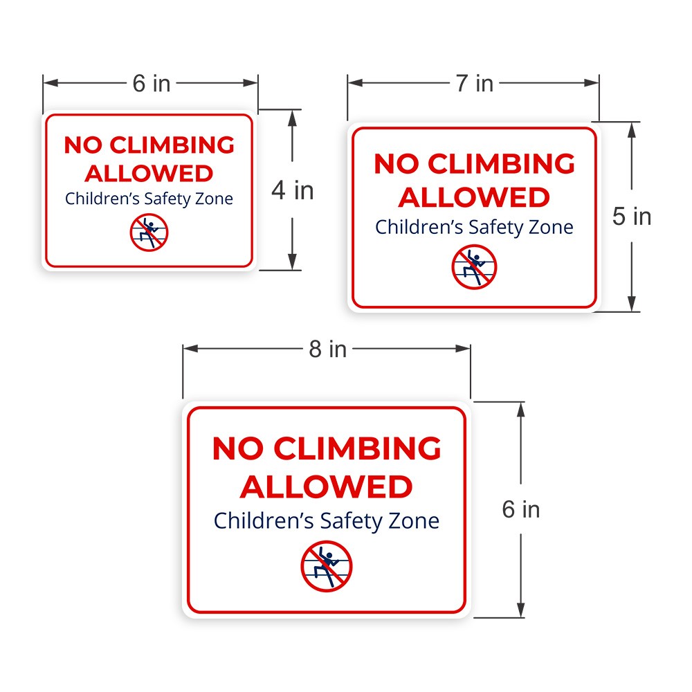 Classic Framed Plus No Climbing Allowed – Children’s Safety Zone Door Wall Sign