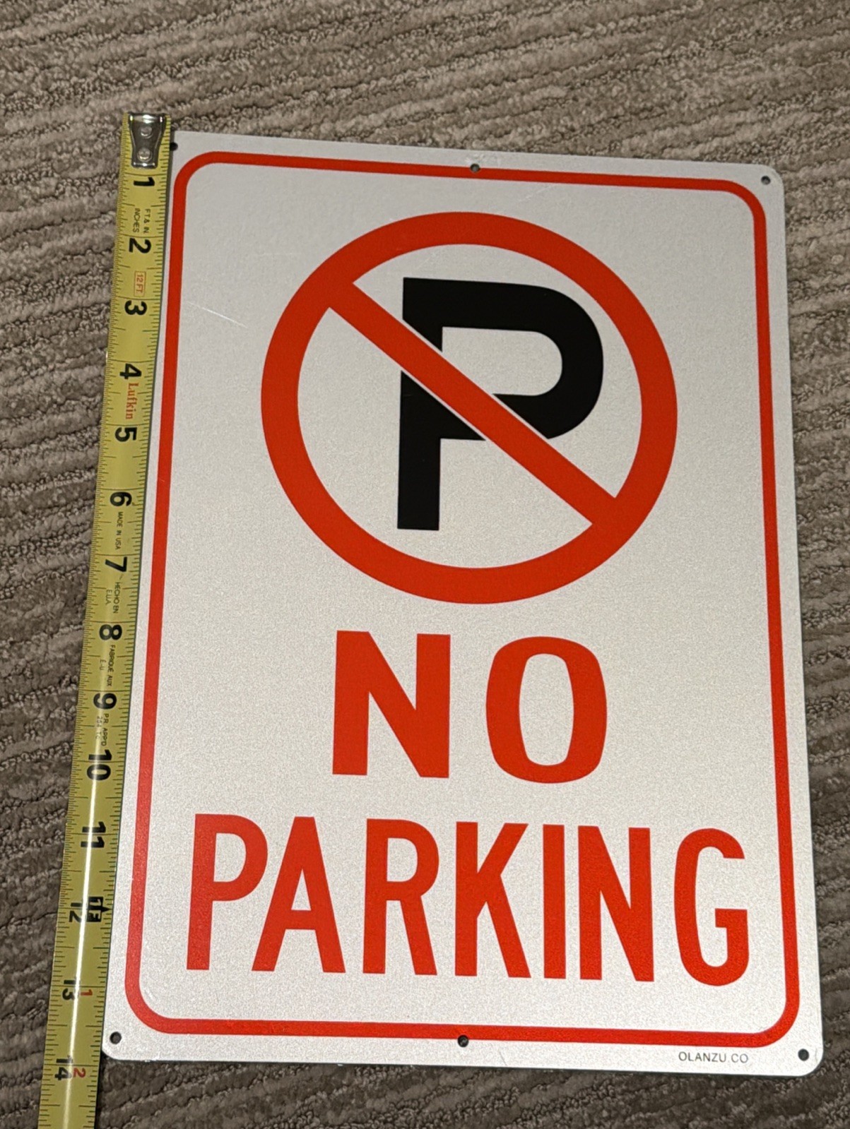 NEW No Parking Sign with Symbol 14 x 10 Inches