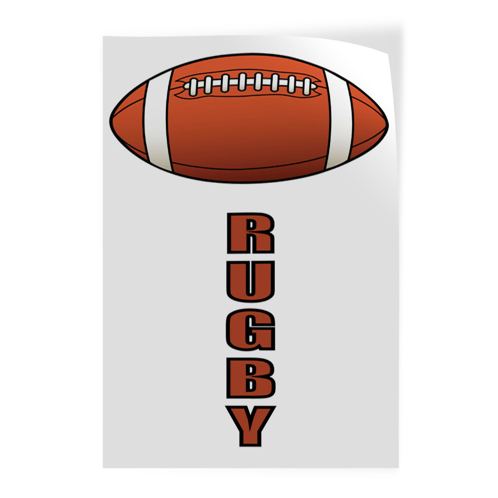 Door Decals Vertical Vinyl Stickers Multiple Sizes Rugby Sports Industrial Vinyl