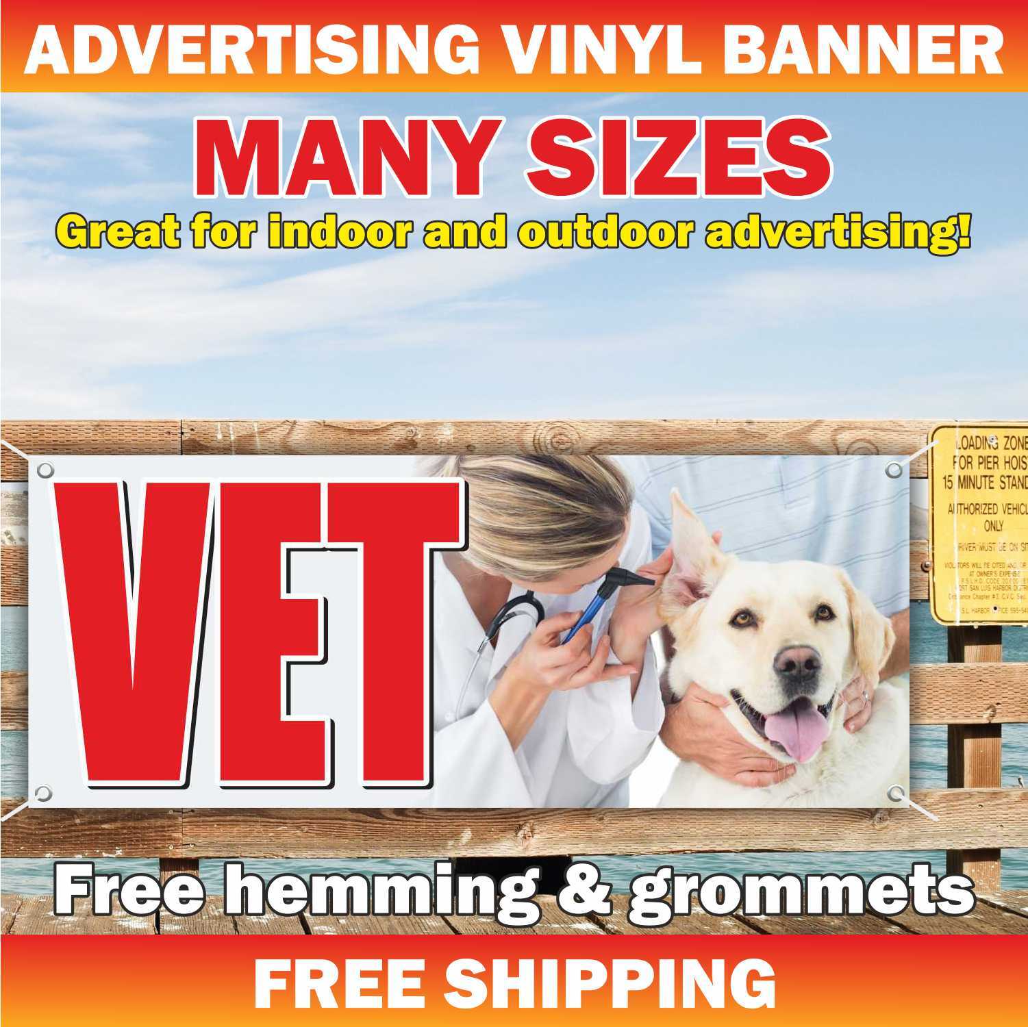 VET Advertising Banner Vinyl Mesh Sign Animal Hospital dog cat pet shop grooming