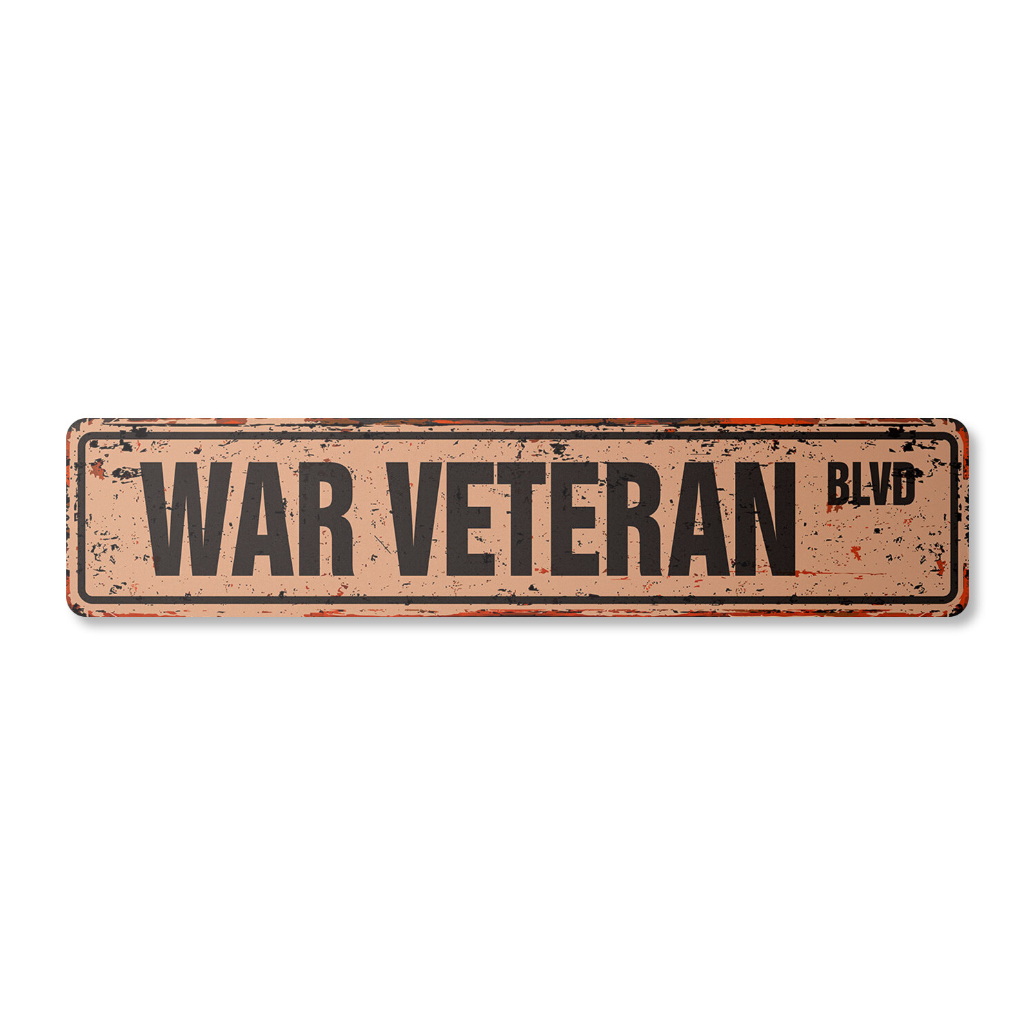 WAR VETERAN Vintage Street Sign Metal Plastic WWI WWII Vietnam Vet retirement