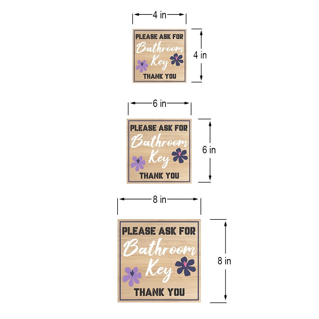 Square Plus Please Ask For Bathroom Key Thank You Wall or Door Sign | Public …