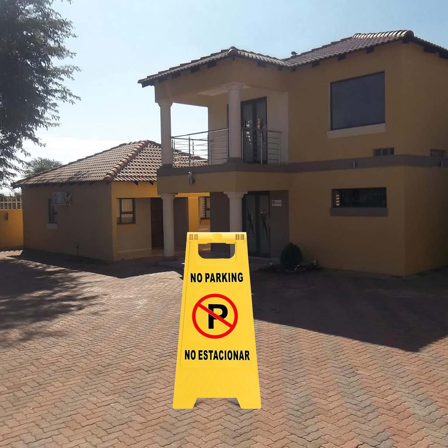 2-Pack Eye-Catching No Parking Signs – English/Spanish, Heavy-Duty & Resilient