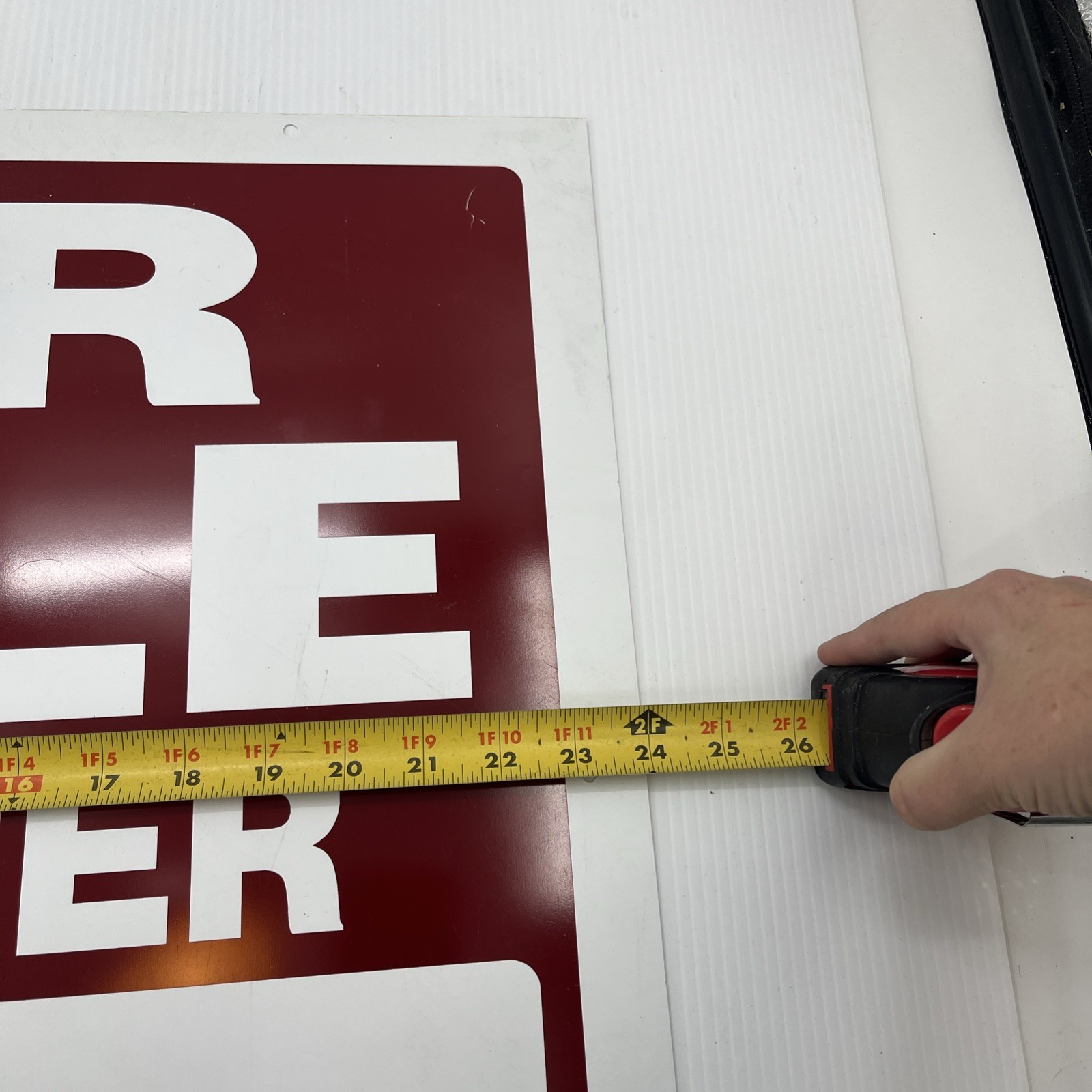 For Sale by Owner Sign, Plastic, Red/White, 18” x 24” 840241. {C7}.