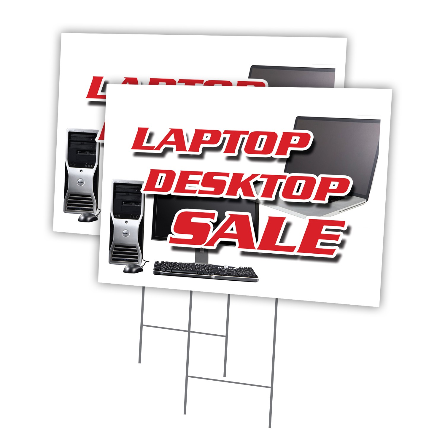 Laptop Desktop Sale Multi-Pack of Yard Signs & Stake plastic coroplast window