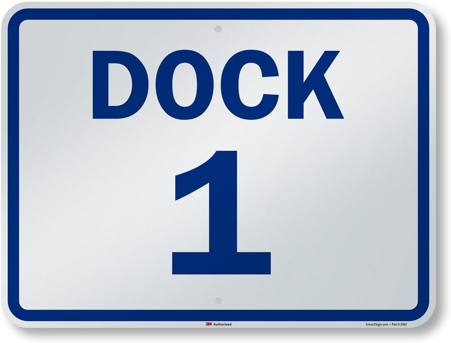 18″ x 24″ Reflective Aluminum Dock Number Sign – Blue on White