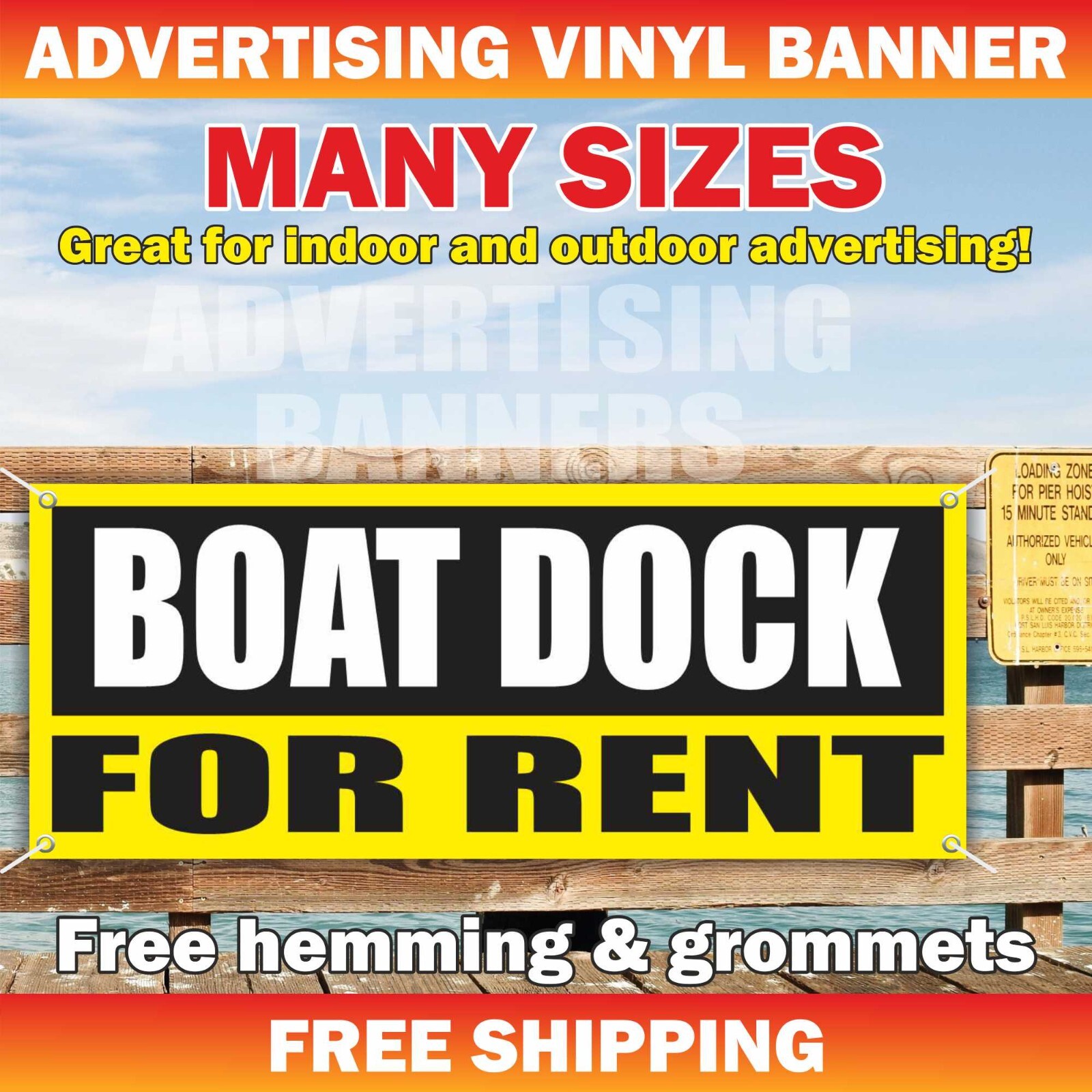 BOAT DOCK RENT Advertising Banner Vinyl Sign yacht hangar parking storage rv