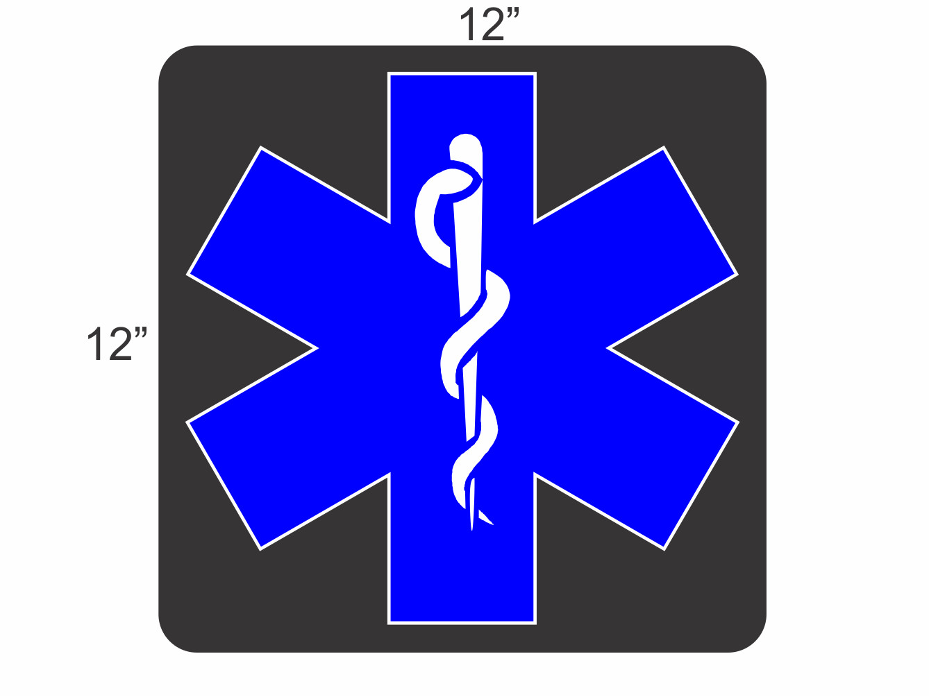 EMT EMS Cross Black & Blue Vehicle Magnetic Sign 12″x12″ for Car Truck Van SUV