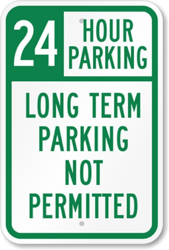 24 Hour Parking Sign Aluminum Weatherproof 8×12 Inch Metal Business Sign