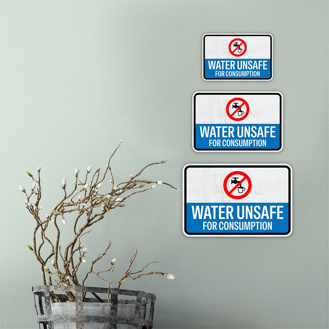 Classic Framed Plus Water Unsafe for Consumption Door or Wall Sign