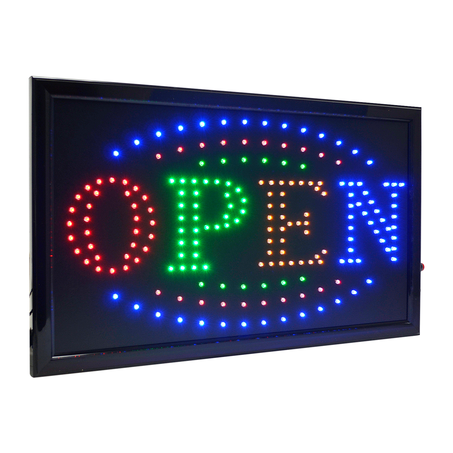 Large 4 Color High Visible LED Light Business Open Sign Chain Switch 21.5″x13″
