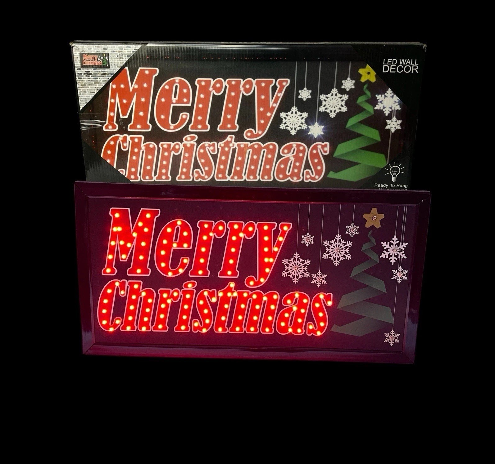 Merry Christmas Sign Display Light Up LED Flex 19″W x 10”H x 1″D Tested