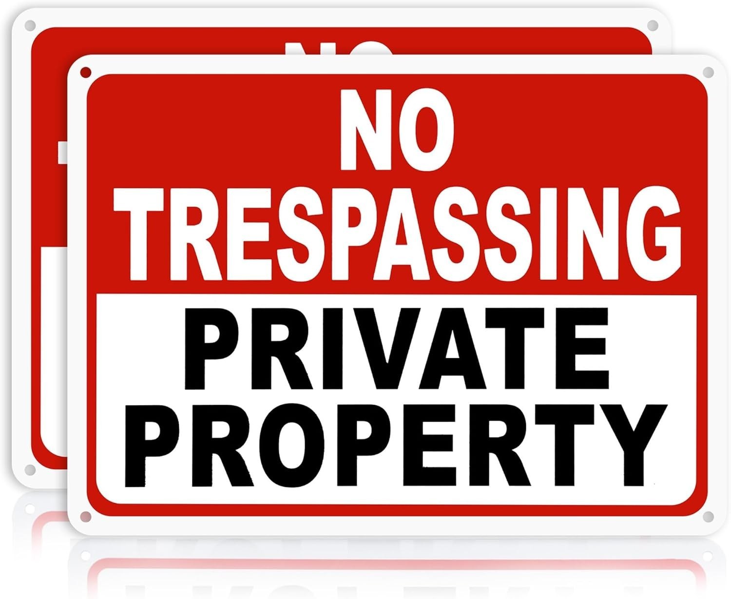 2-Pack No Parking Signs – 14 x 10 Inches Reflective Private Property Signs