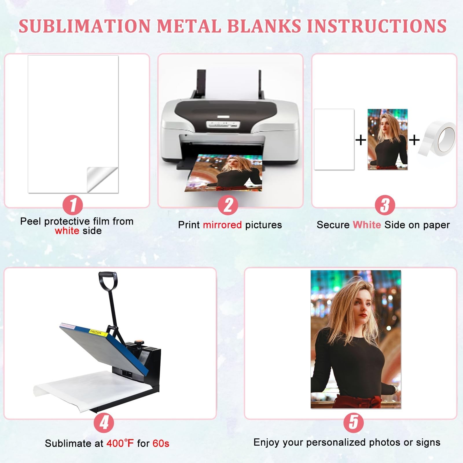 20 Pcs Sublimation Metal Photo Blanks 5″x7″, Aluminum Sublimation Sign Blanks…