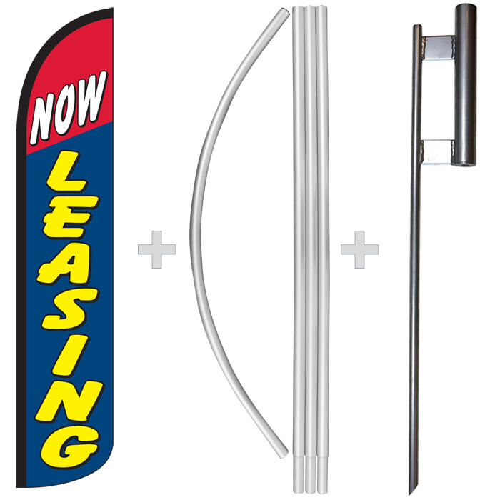 Now Leasing 15′ Tall Windless Swooper Feather Banner Flag & Pole Kit