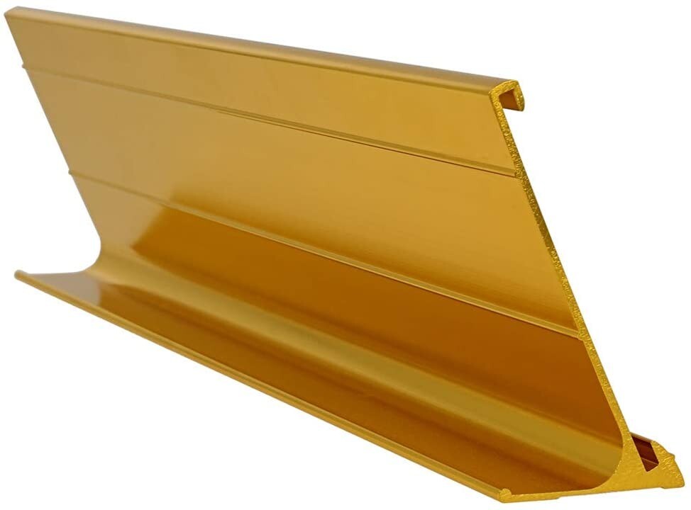 BRIGHT GOLD COLOR ANODIZED ALUMINUM Office Desk Name Plate Holder – 2″ x 8″