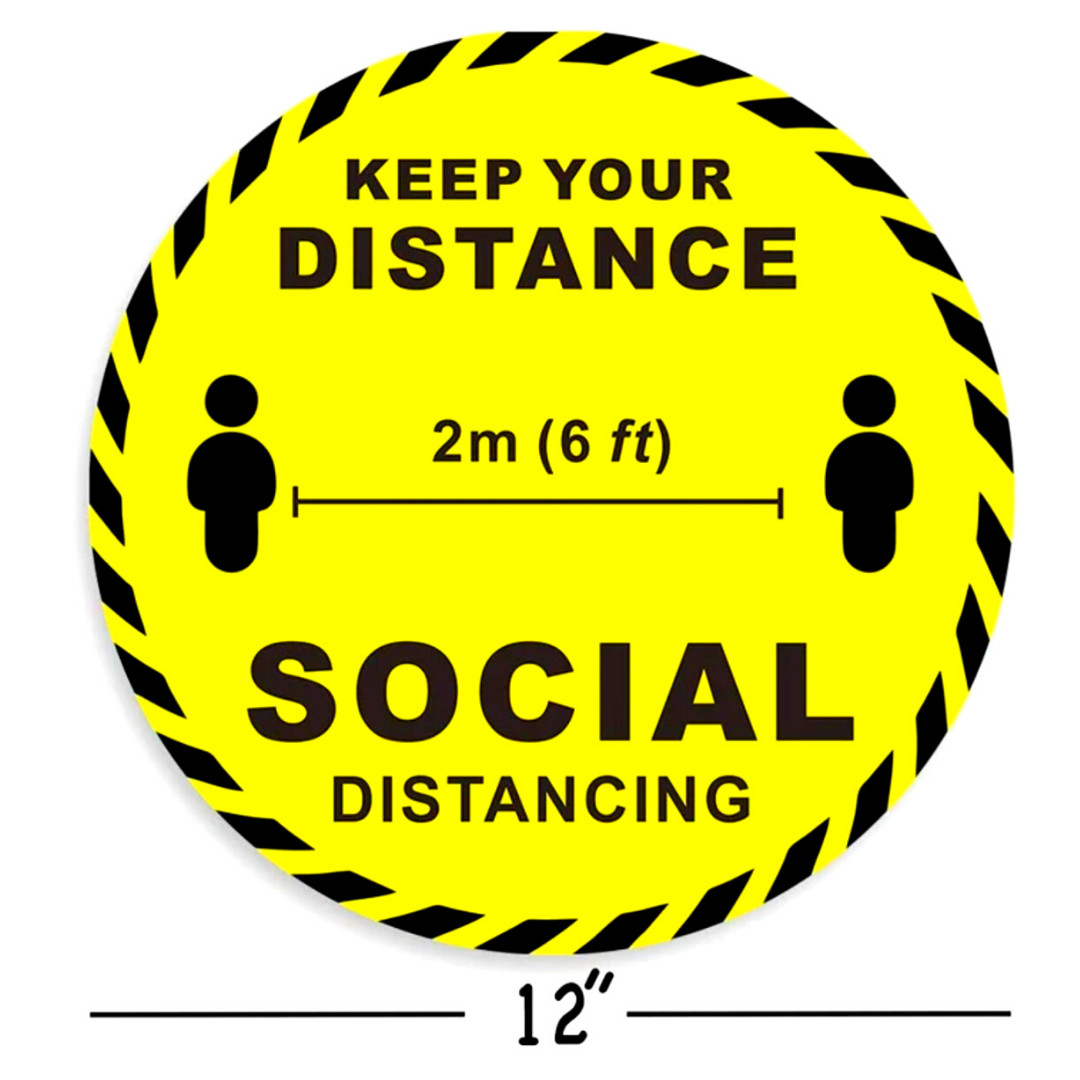 Calcomanía de vinilo para mantener la distancia social Sticker Impermeables