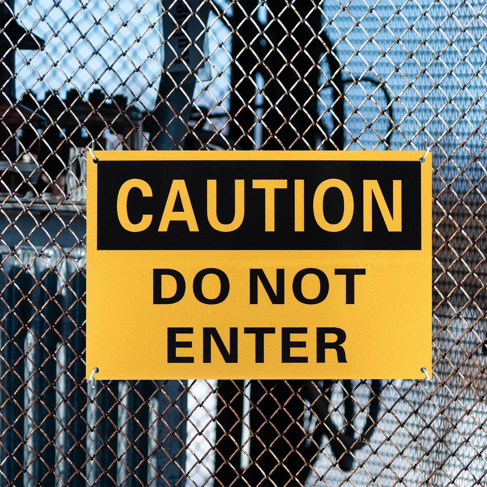 Caution Do Not Enter Sign 10 x 7 Inch Aluminum