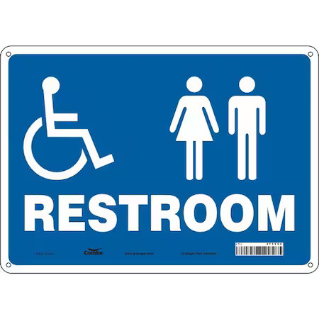 Condor 473Y50 Restroom, 14 In W X 10 In H, Horizontal Rectangle, Polyethylene,