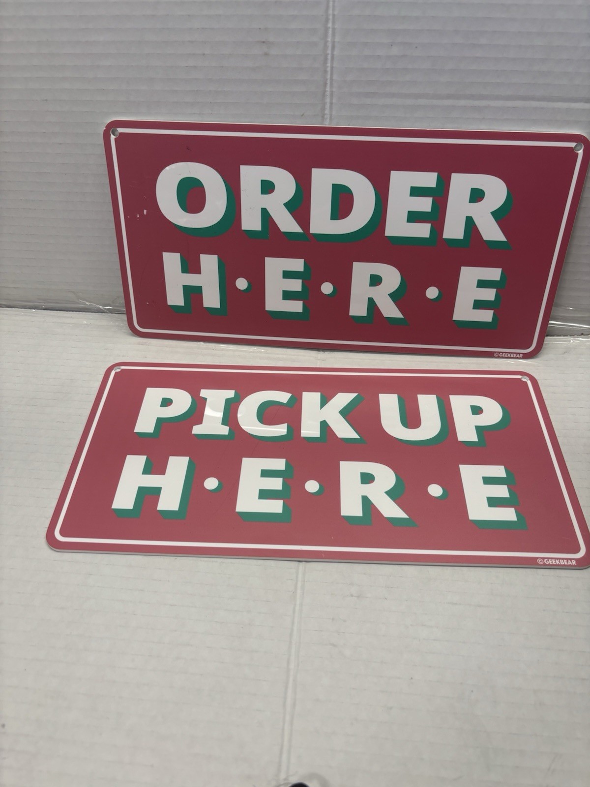 Pick Up Here Order Here Signs Pink Color Size 12”x6”