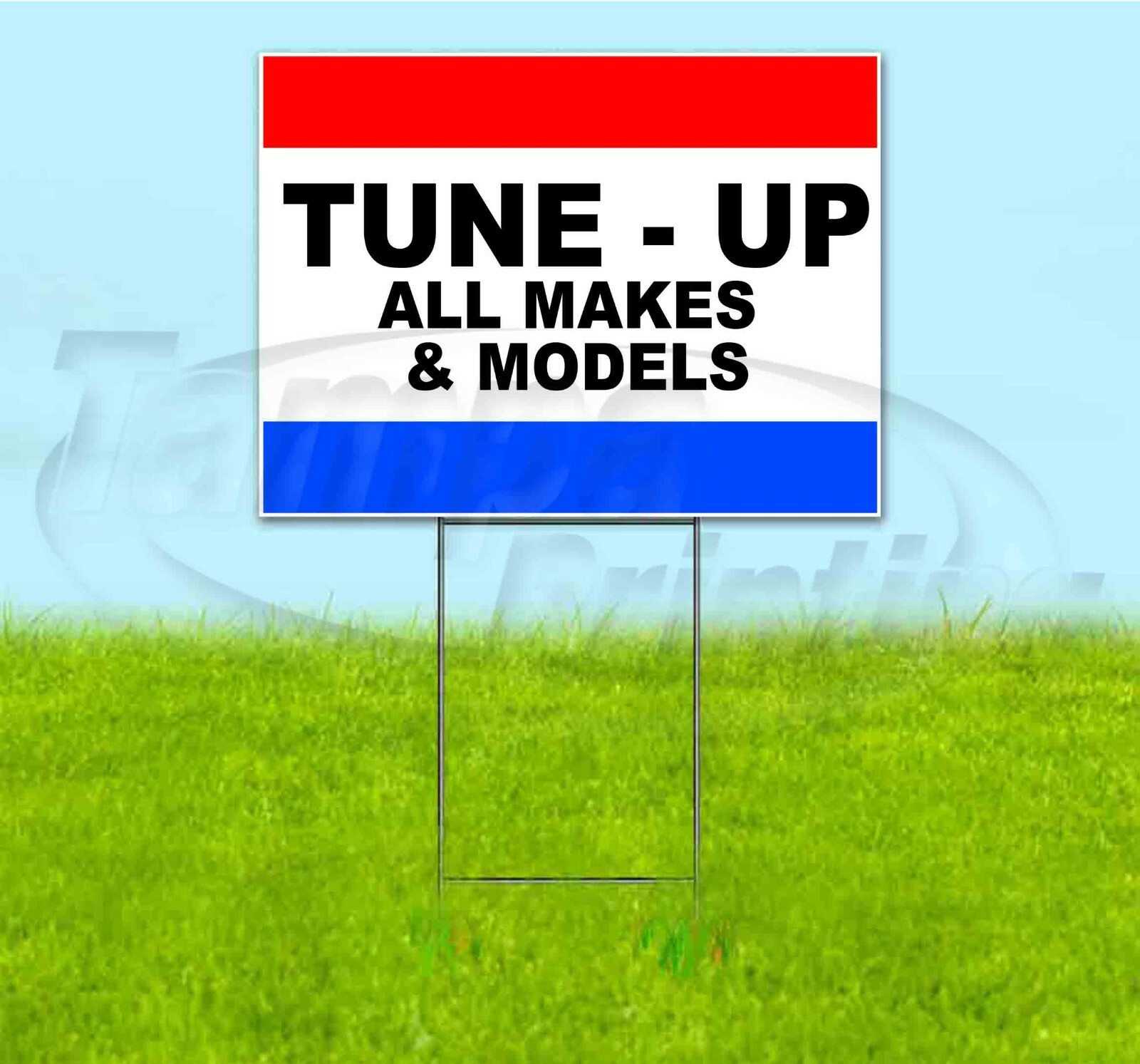 TUNE-UP ALL MAKES AND MODELS 18×24 Yard Sign WITH STAKE Corrugated Bandit AUTO