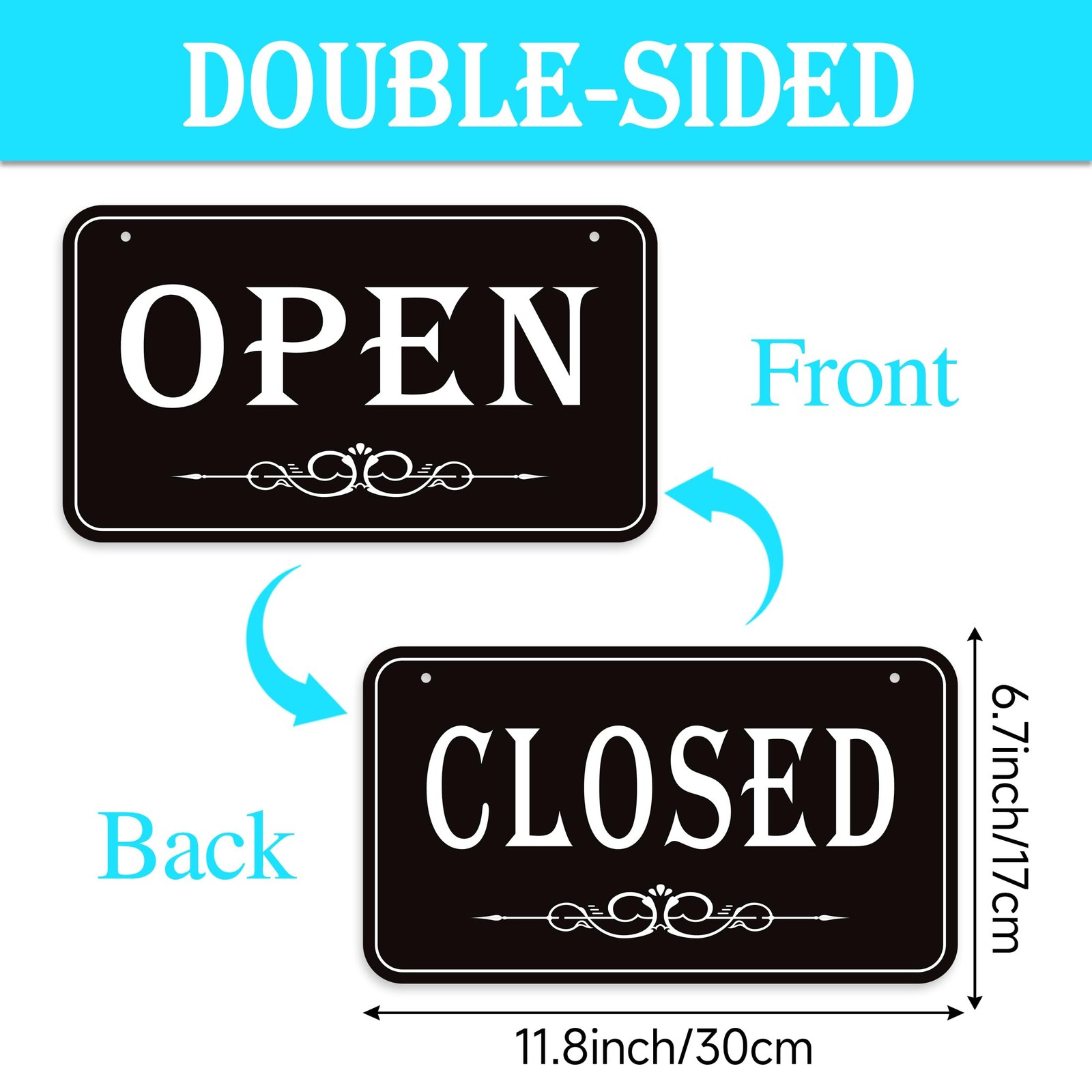 Open Closed Signs for Business, 12×6.7 Waterproof Double Sided Come In or Clo…