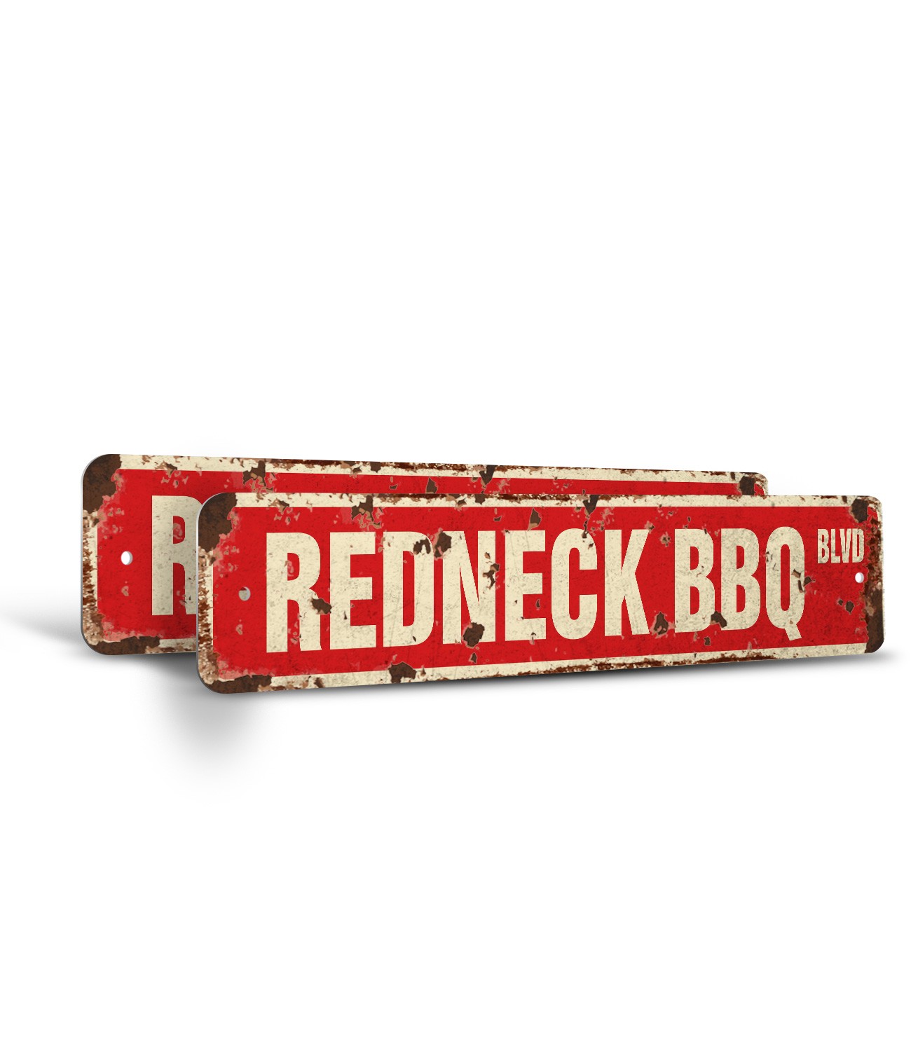 REDNECK BBQ Vintage Style Street Sign Metal Plastic pulled pork brisket ribs