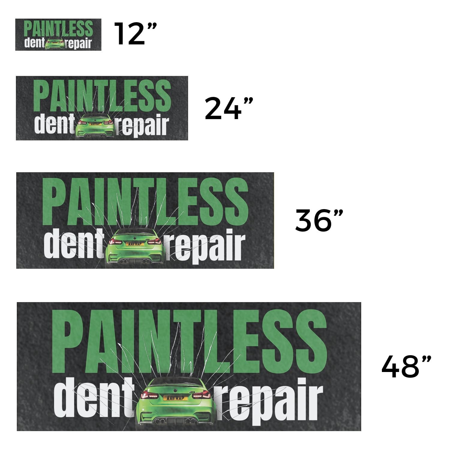 Paintless Dent Repair Vinyl Decal 36 Inch x 14 Inch Weatherproof Heavy-Duty A…