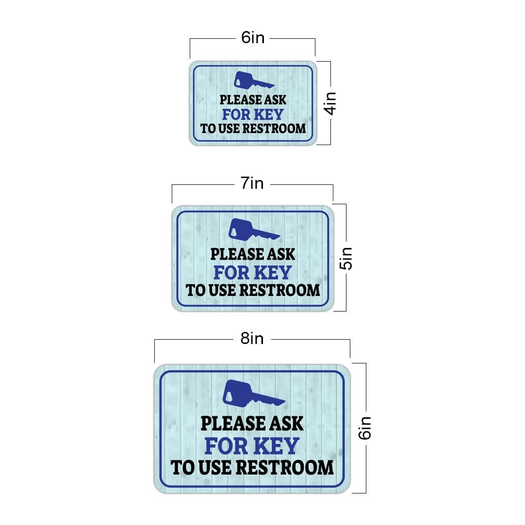 Please Ask For Key To Use Restroom Sign Small Framed Wall Door Bathroom