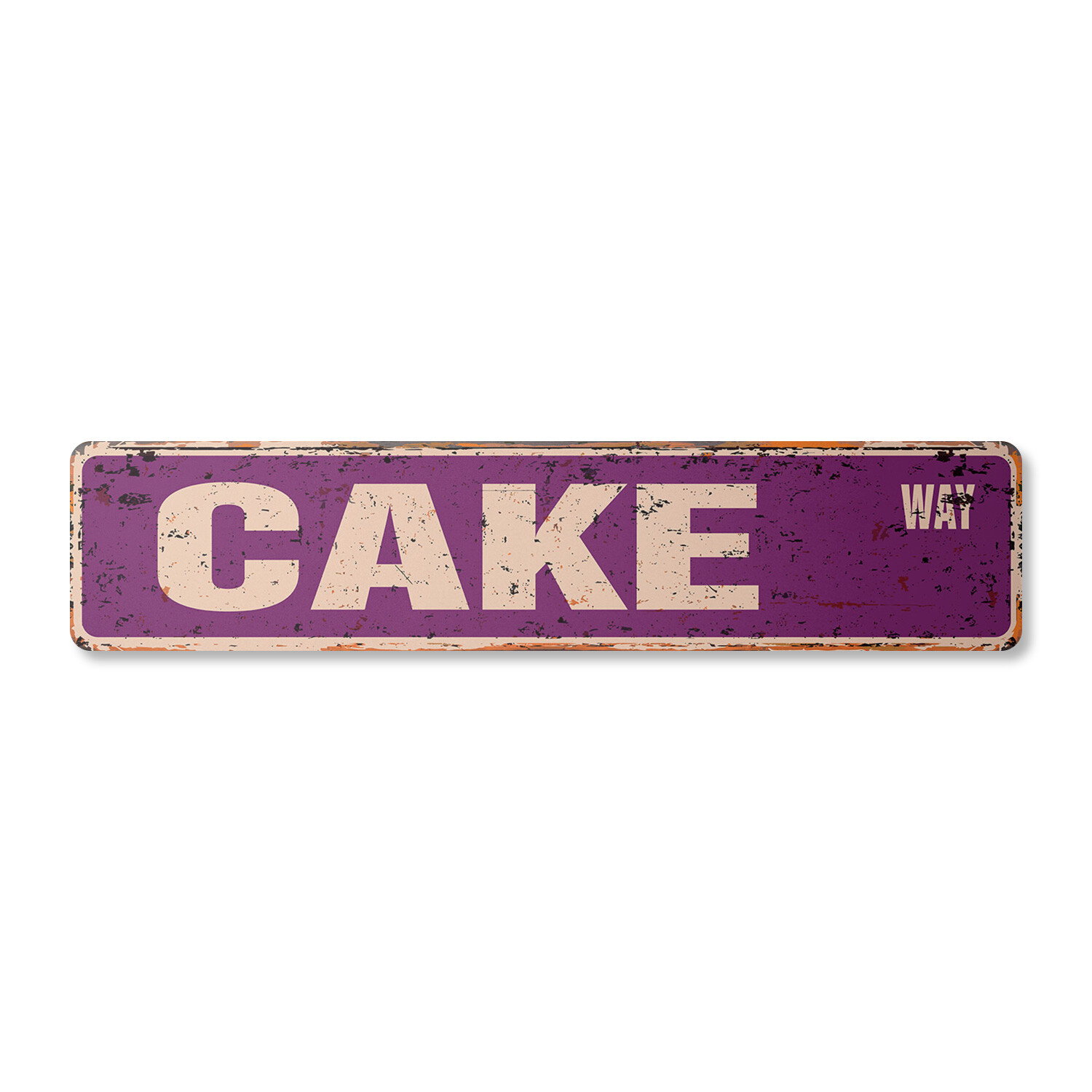CAKE Vintage Street Sign Metal Plastic layers sweets chocolate vanilla mocha