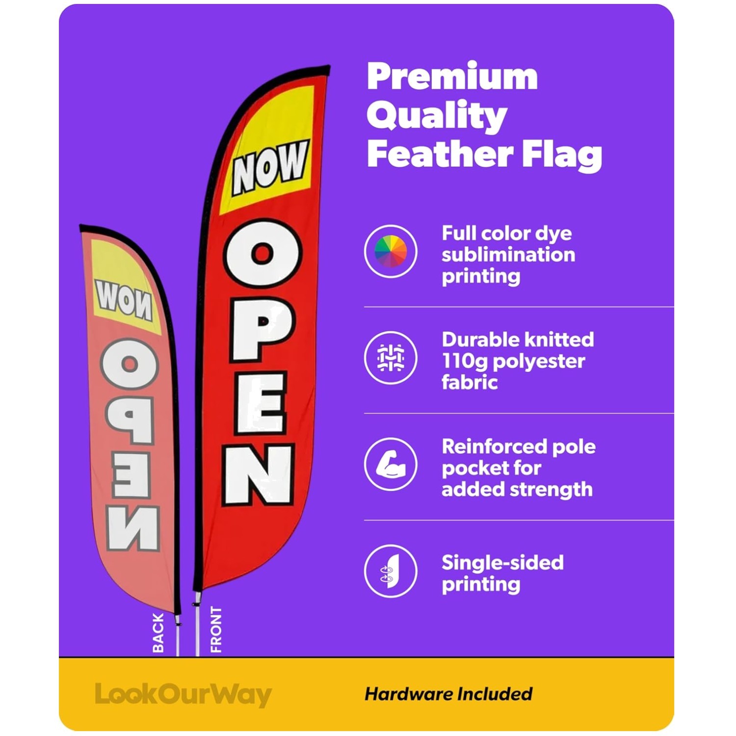12ft Feather Flag Pole Kit – Business Advertising Banner