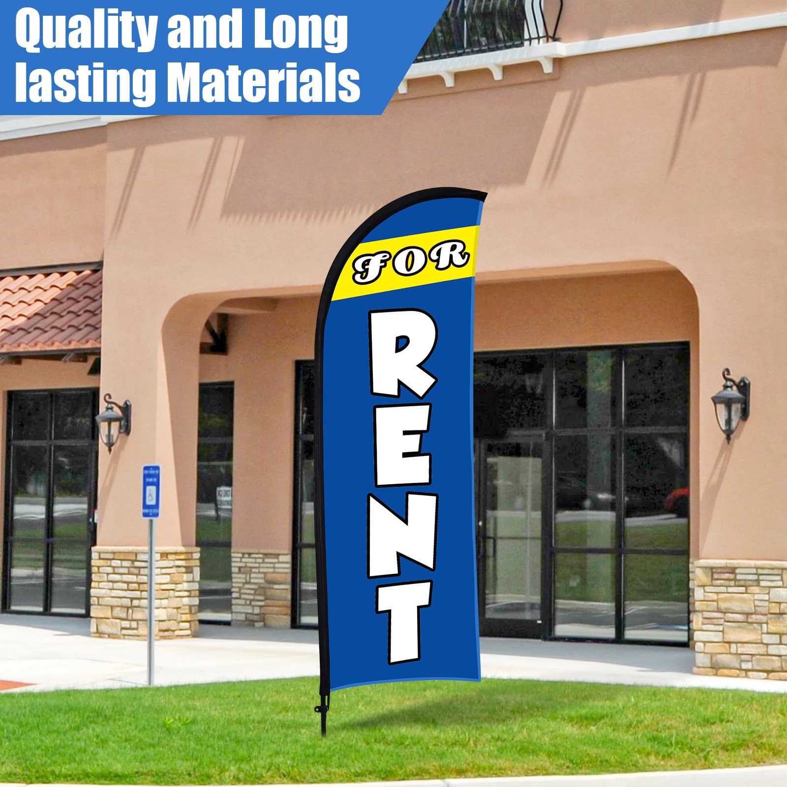 2 Sets FOR RENT Feather Flag Kit 8ft FOR RENT Flag Banner Bulk with Pole Grou…
