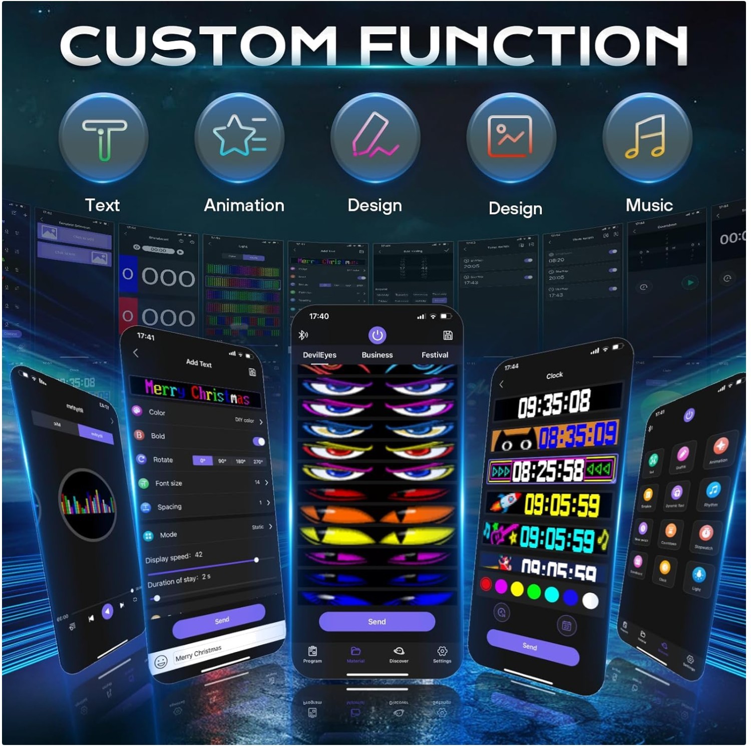 Versatile LED Sign – Full Color, Bright, 58”x8”, Bluetooth