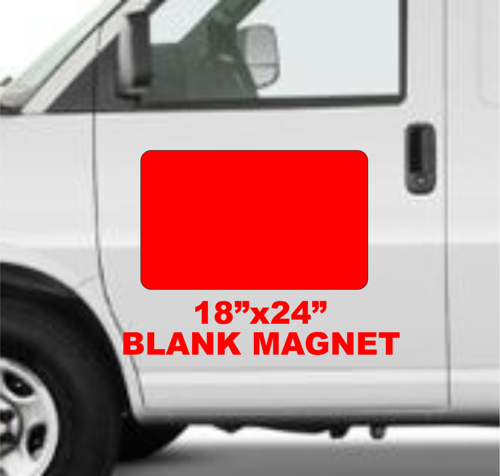 Blank RED Vehicle Magnetic 18″x24″ Sign for Car Truck Van SUV