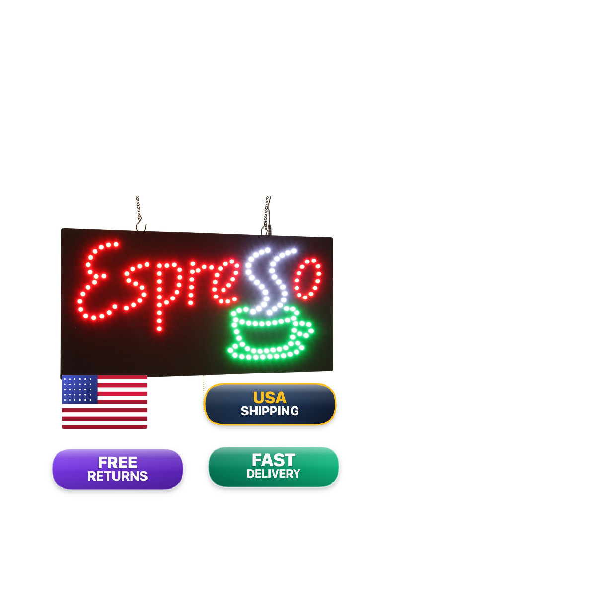 Espresso Sign 24X12 60X30Cm Topking Led Neon Florescent Signage Signboard