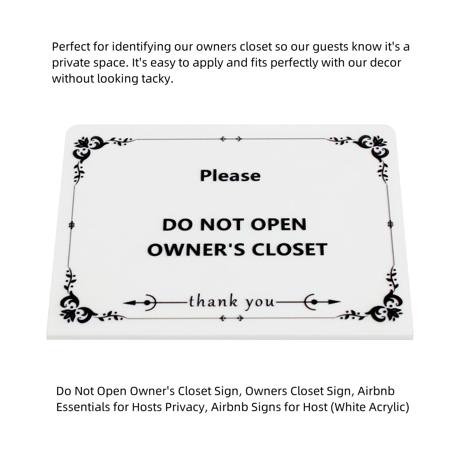 2 PCS Do Not Open Owners Closet Sign 4×3 Inch Hotel Host Privacy Signs