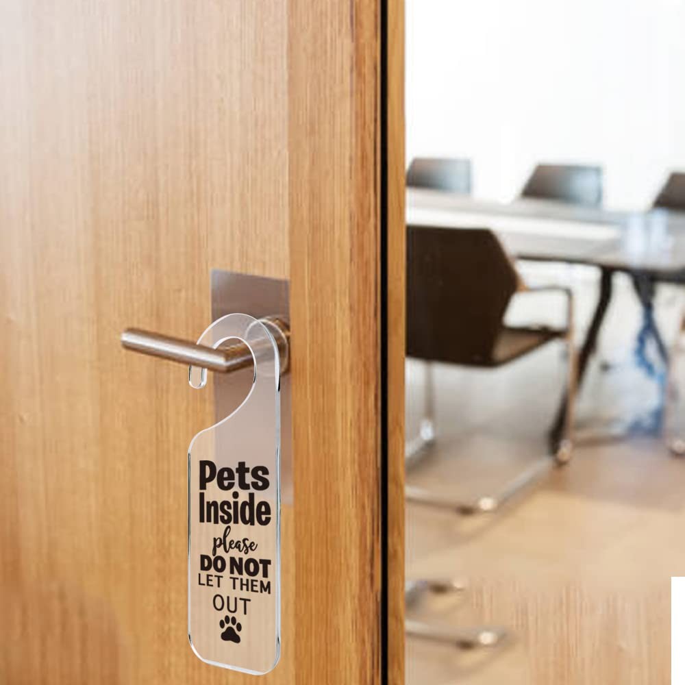 Engraved Acrylic Door Hanger Handle Do Not Disturb Sign Pet Inside Home Decor