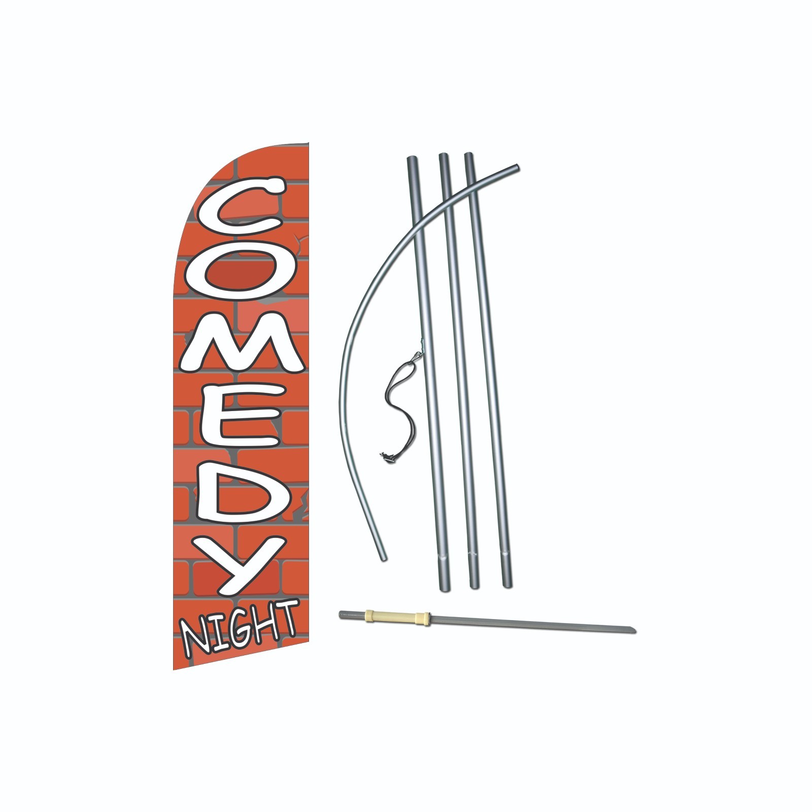 Comedy Night Flutter Feather Banner Swooper Extra Wide Windless Bundle Kit