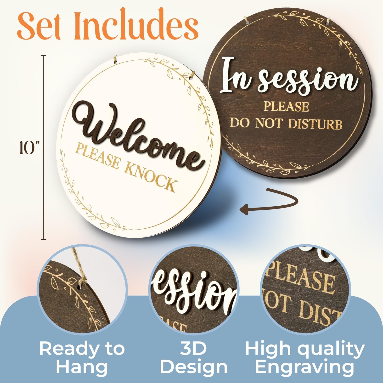 In Session Door Sign Therapists Please Do Not Disturb Office Massage Plaque