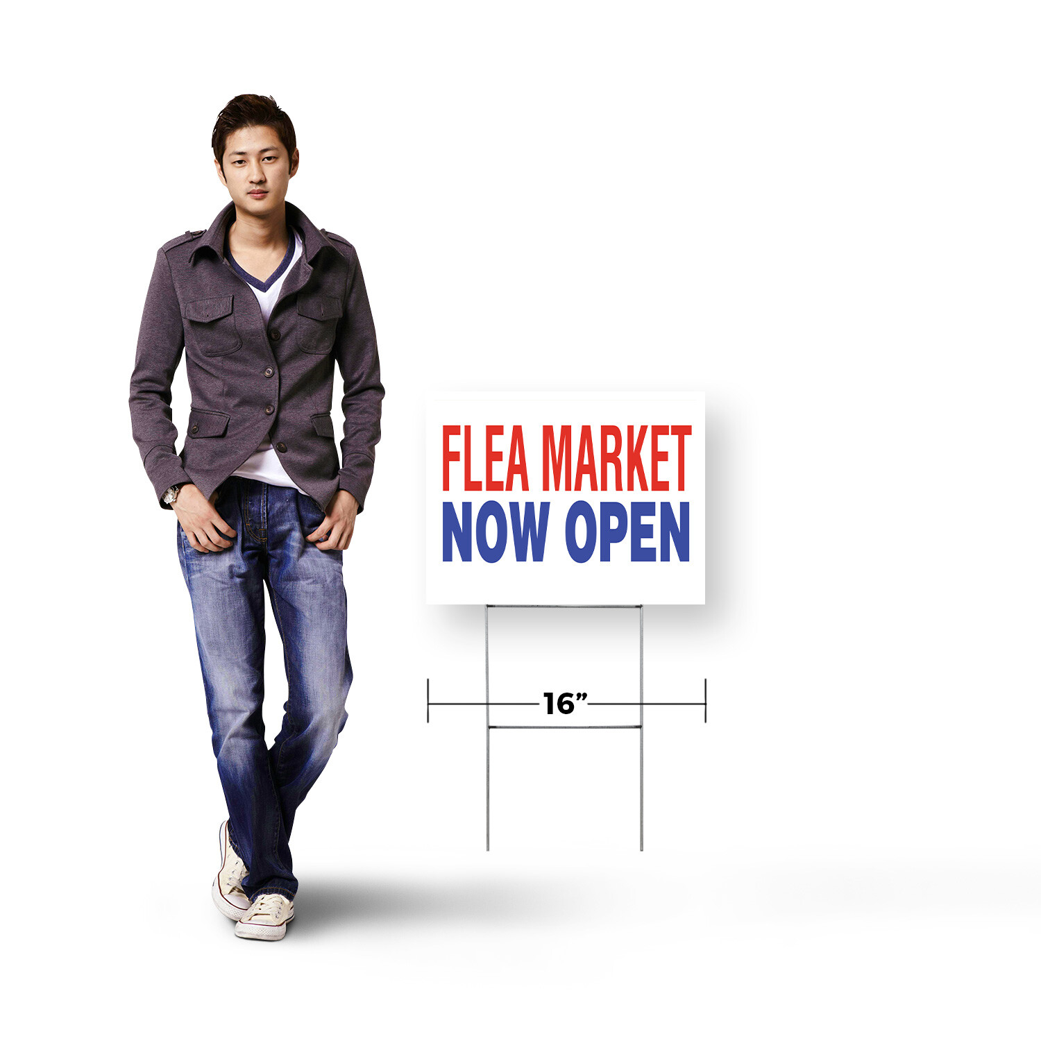 Flea Market Now Open Yard Sign Grand Opening, Local Events, Retail Opportunities