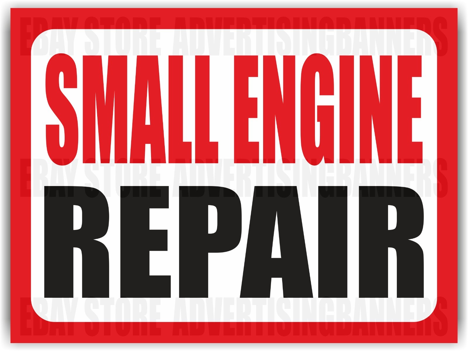 SMALL ENGINE REPAIR Yard Sign with H-Stakes Service Car Auto Mechanic Service