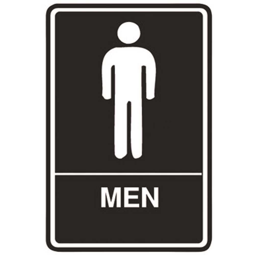 MEN Sign Mens Restroom Plastic Embossed Braille SELF-ADHESIVE