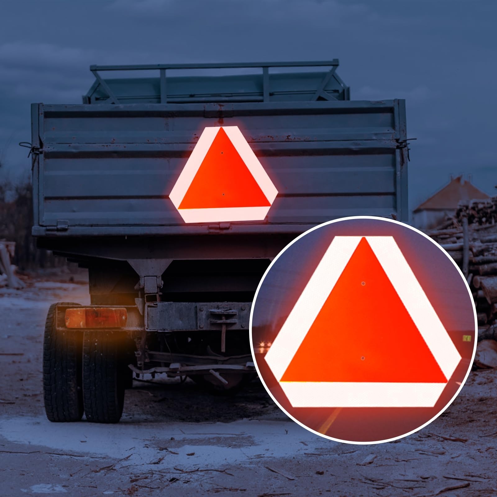 2 Pack Slow Moving Vehicle Signs – Reflective Triangle Safety Sign, 14″x16″ for