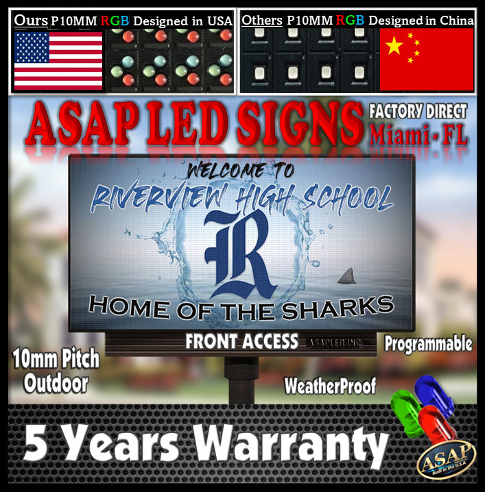 LED Sign Outdoor Board Full Color Programmable LED Board 44 inx38 in LEDSign-USA