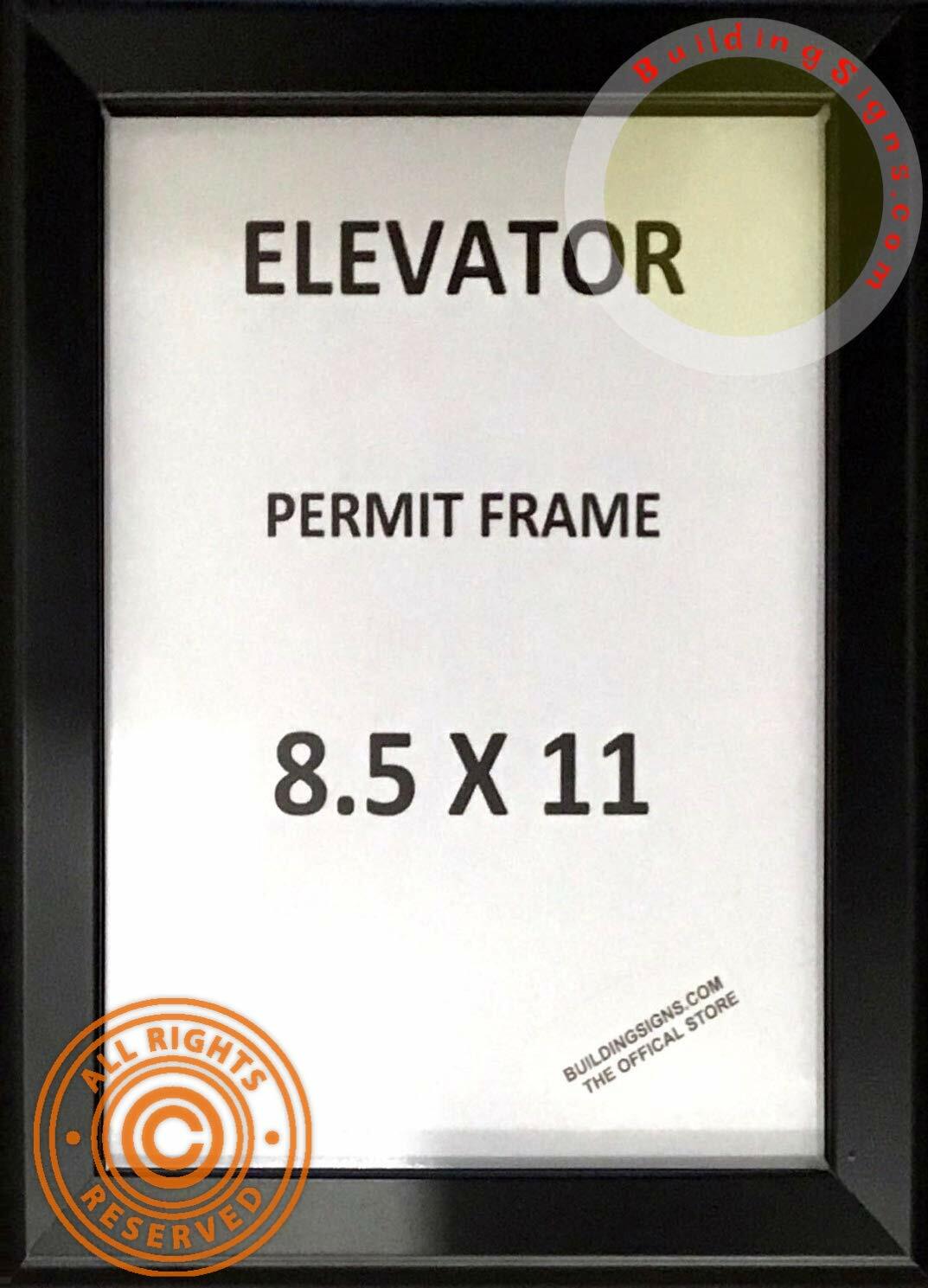 Elevator Permit Frame 8.5×11 (Black, Heavy Duty – Aluminum)