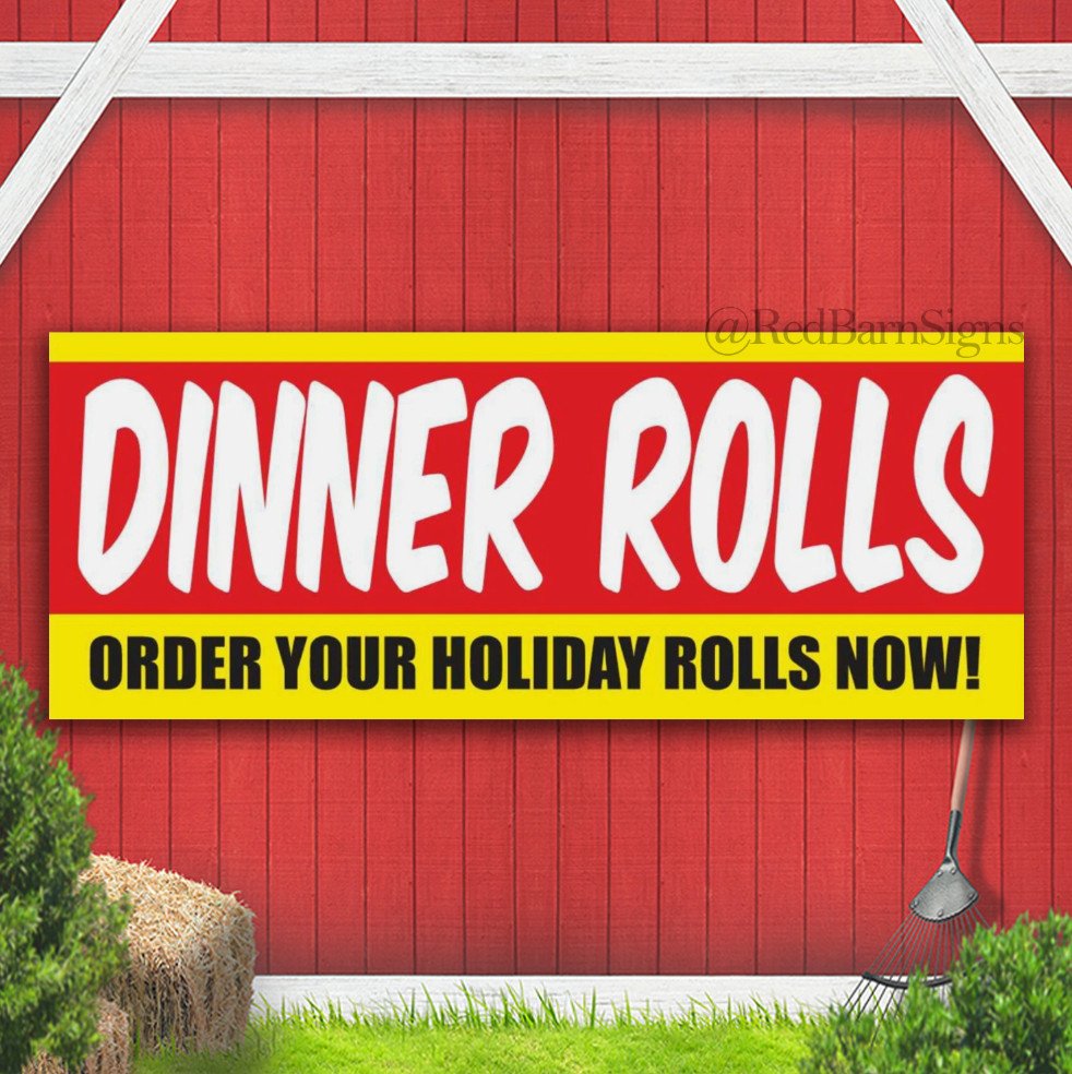 DINNER ROLLS BAKERY GROCERY STORE Food Buffet Indoor Outdoor Banner Sign