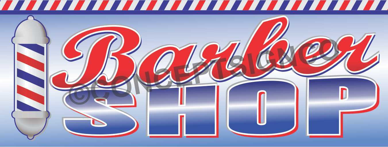 3’x8′ BARBER SHOP BANNER Signs LARGE Pole Haircuts Razor Shave Mens Salon Trim